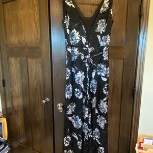 White House Black Market Black and White Elegant Jumpsuit